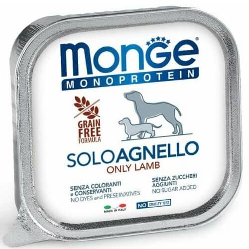 MONGE DOG MONOPROTEIN LAMB suņu konservi pastēte Jērs 150g